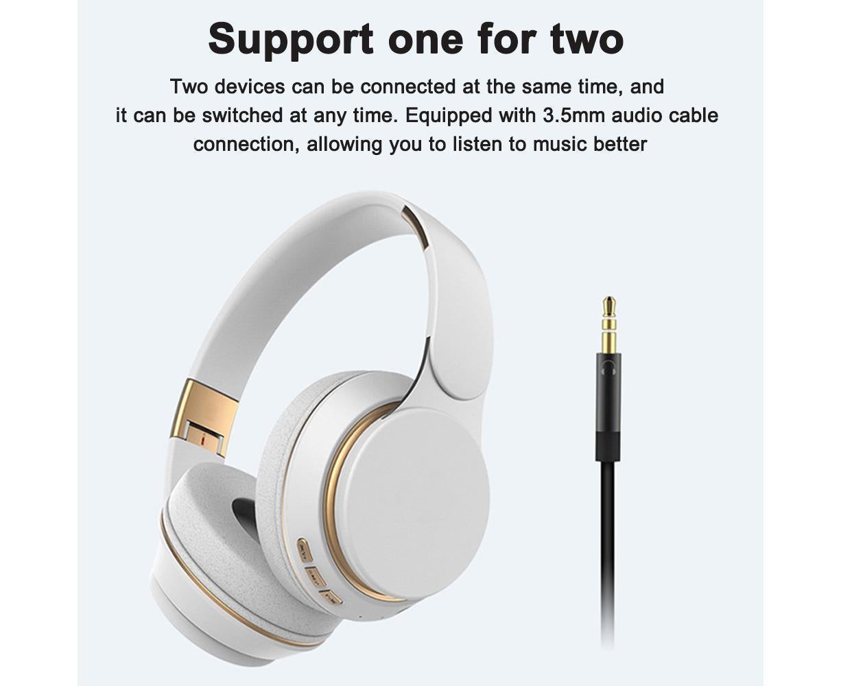 Wireless Headphones - Foldable Stereo - Bluetooth Over Ear Headset with Mic for Sports/Computer
