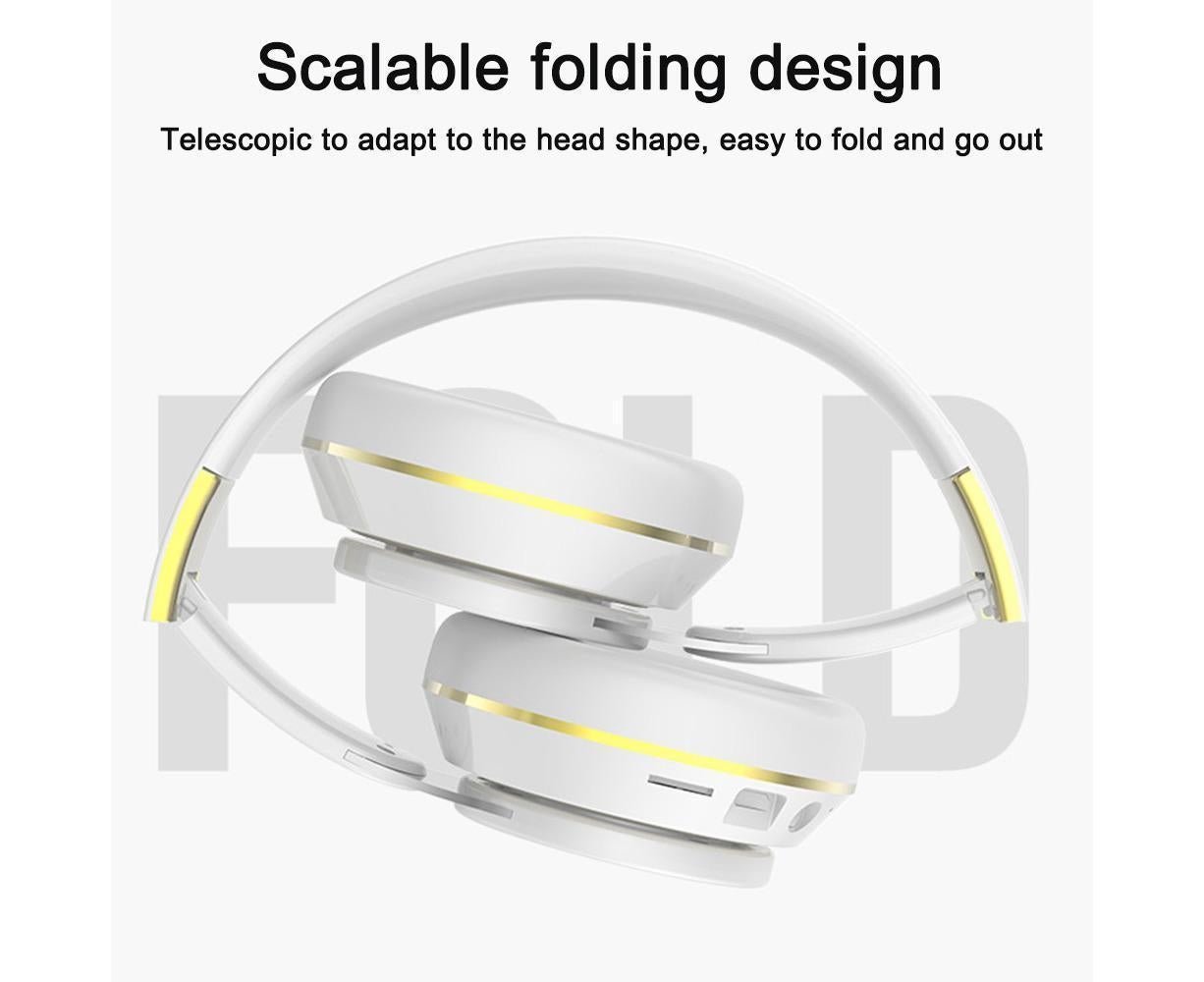 Wireless Headphones - Foldable Stereo - Bluetooth Over Ear Headset with Mic for Sports/Computer