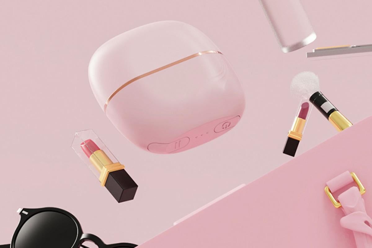 Mini Hair Straightener Rechargeable Wireless Portable Hair Comb for Women - Pink
