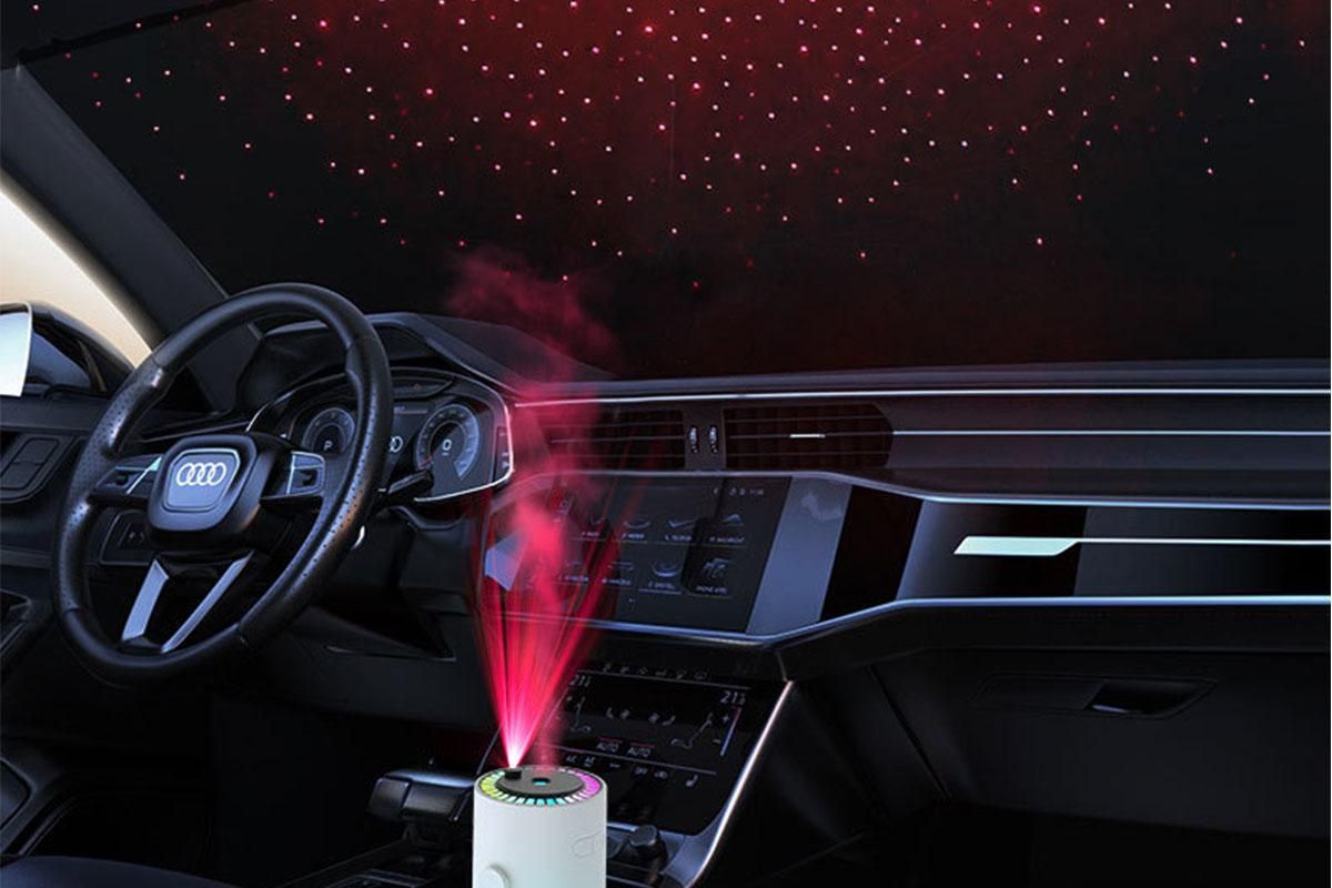 Humidifiers Star Projector with Timer Colorful Lighting Design for Adults Bedroom Decoration - White
