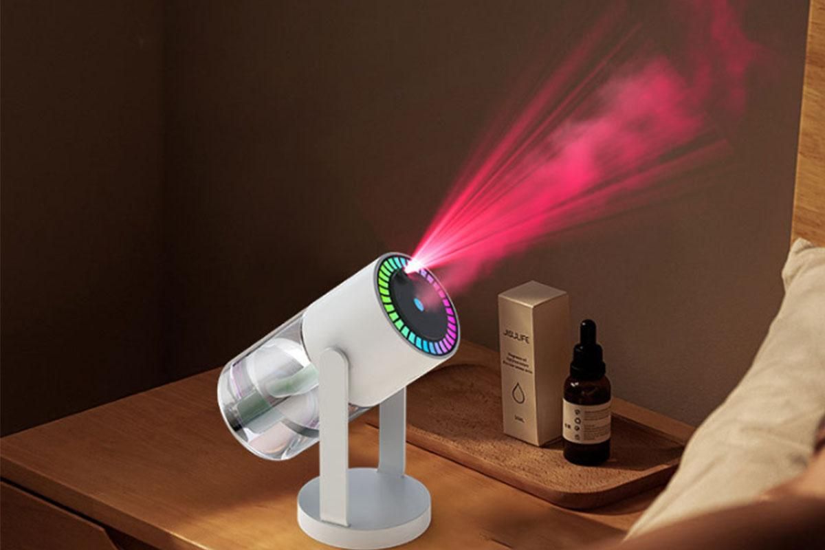 Humidifiers Star Projector with Timer Colorful Lighting Design for Adults Bedroom Decoration - White