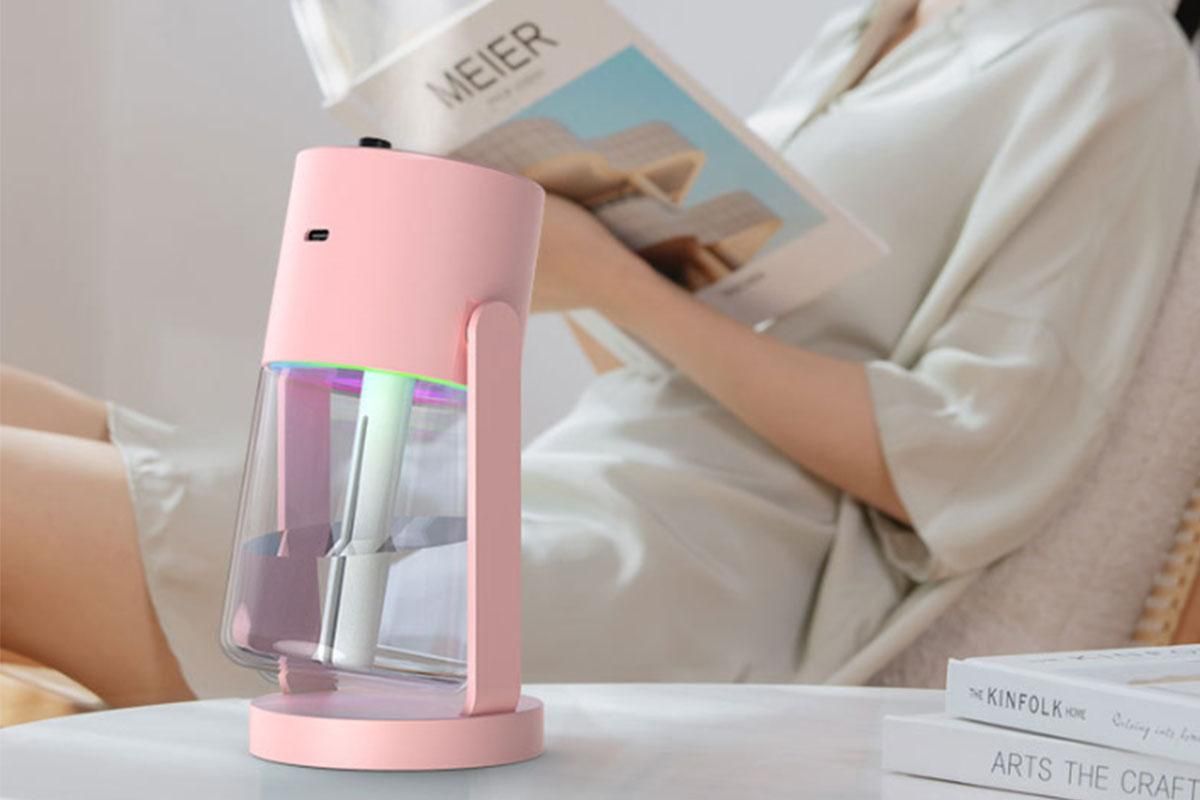 Humidifiers Star Projector with Timer Colorful Lighting Design for Adults Bedroom Decoration - Pink