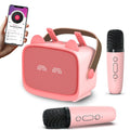 Mini Karaoke Machine - Portable MP3 Player with 2 Wireless Mics Toys & Gifts Pink