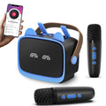 Mini Karaoke Machine - Portable MP3 Player with 2 Wireless Mics Toys & Gifts Blue