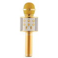 Handheld Wireless Bluetooth Microphone with Speaker for IOS Android Phone Computer 1800mAh Battery Gold