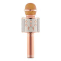 Handheld Wireless Bluetooth Microphone with Speaker for IOS Android Phone Computer 1800mAh Battery Rose Gold