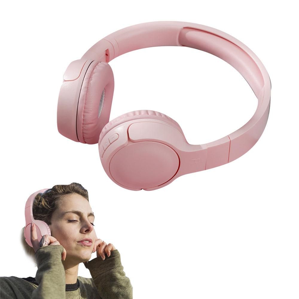 Rechargeable Bluetooth Wireless Headphones On-Ear Stereo Headset Red