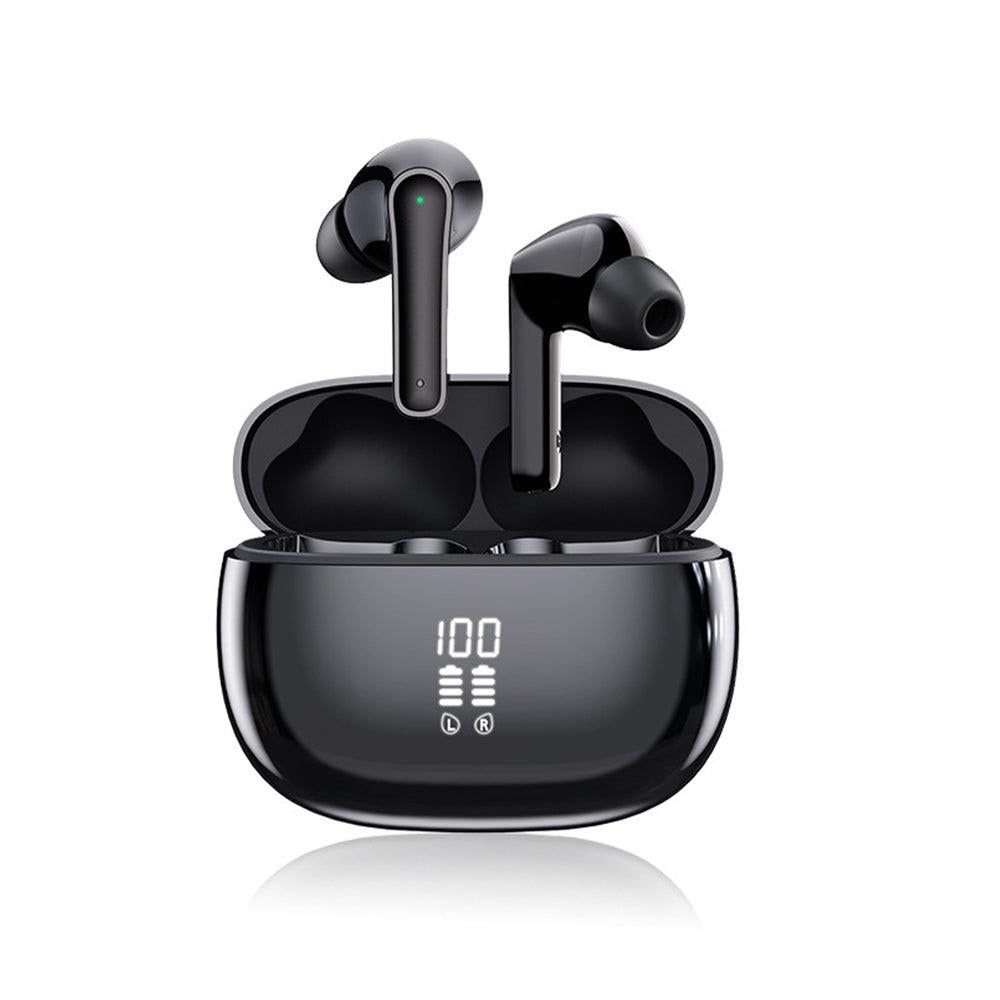 Wireless Bluetooth Noise-Cancelling In-Ear Earbuds with LED Display Rose Gold
