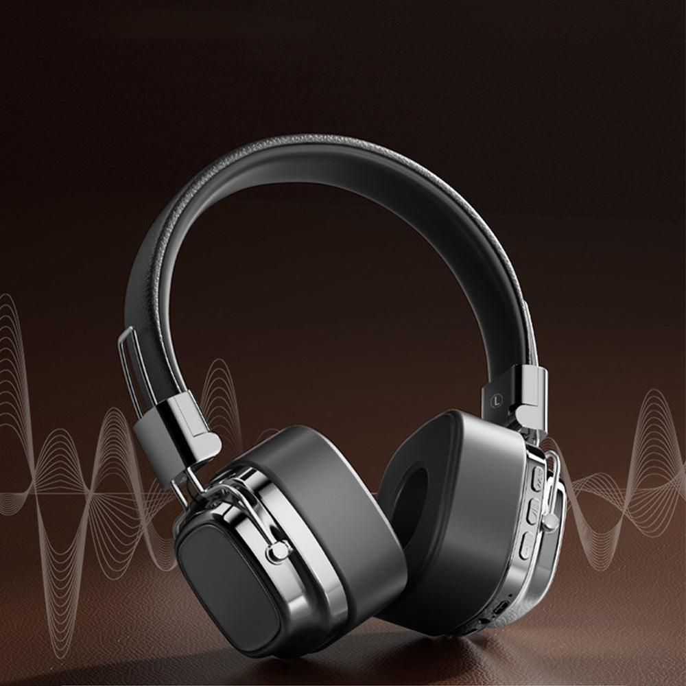 Foldable Wireless Bluetooth Headphone Classic Head-worn Stereo Headphone Silver