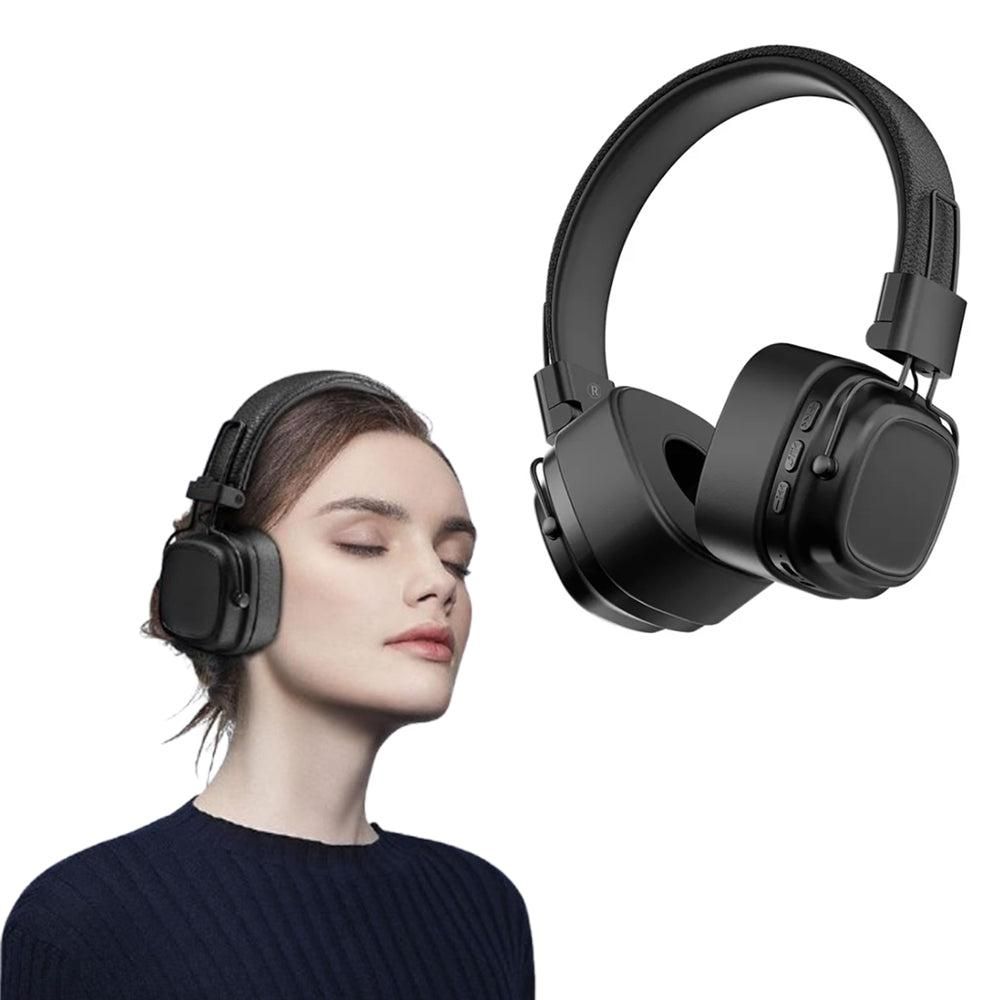 Foldable Wireless Bluetooth Headphone Classic Head-worn Stereo Headphone Silver