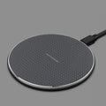10W Qi Wireless Fast Charger with 1m USB Charging Cable for Smartphones - Black