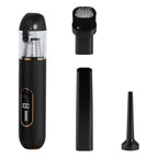 2-Mode Adjustable Cordless Handhtaeld Vacuum Cleaner Set Portable Digital Display Dust Cleaner for Car Home Black