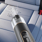 2-Mode Adjustable Cordless Handhtaeld Vacuum Cleaner Set Portable Digital Display Dust Cleaner for Car Home Black