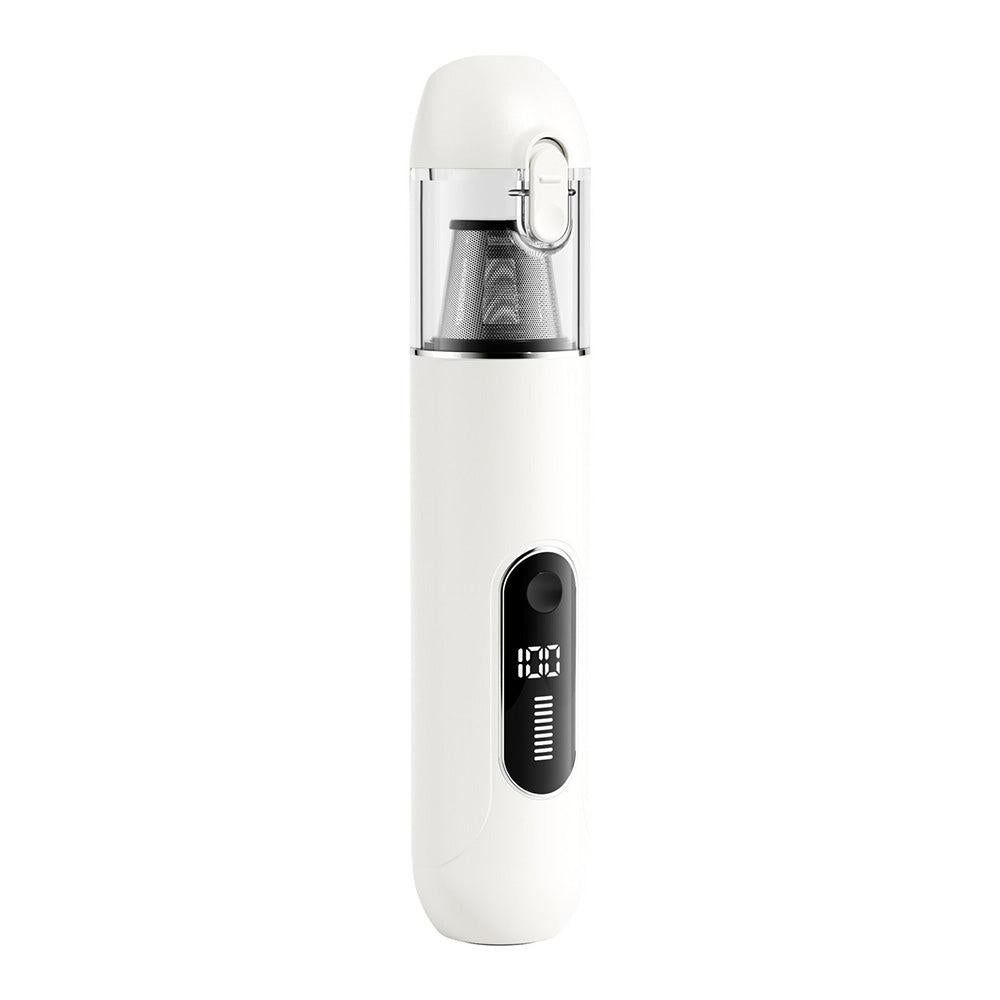 2-Mode Adjustable Cordless Handhtaeld Vacuum Cleaner Set Portable Digital Display Dust Cleaner for Car Home White