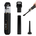2-Mode Adjustable Cordless Handhtaeld Vacuum Cleaner Set Portable Digital Display Dust Cleaner for Car Home White