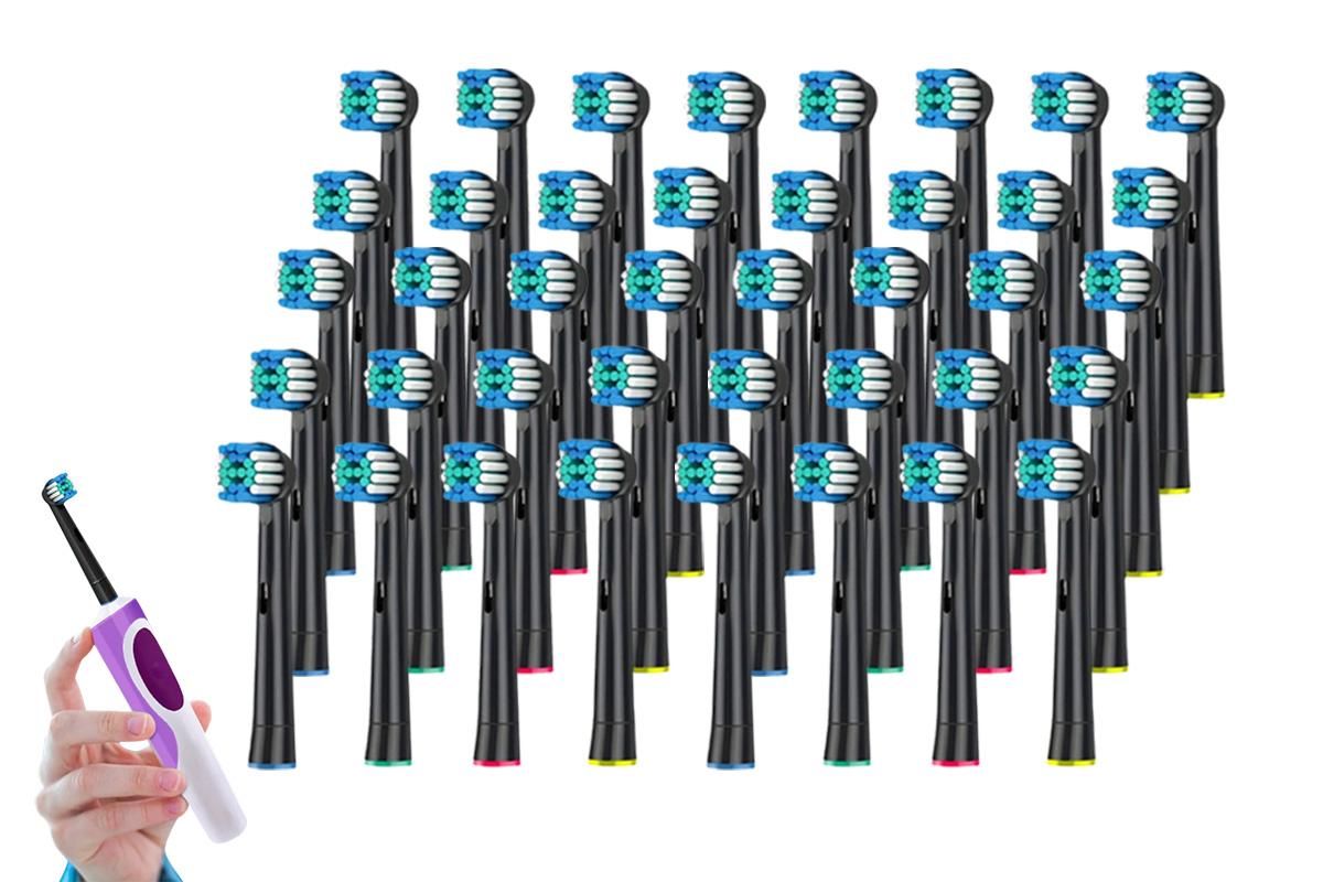 40 Pack Replacement Heads Compatible with Oral B Soft Electric Toothbrush Heads