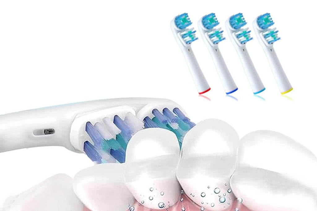 4 Piece Best Double Clean Replacement Brush Heads Compatible With Oral-B