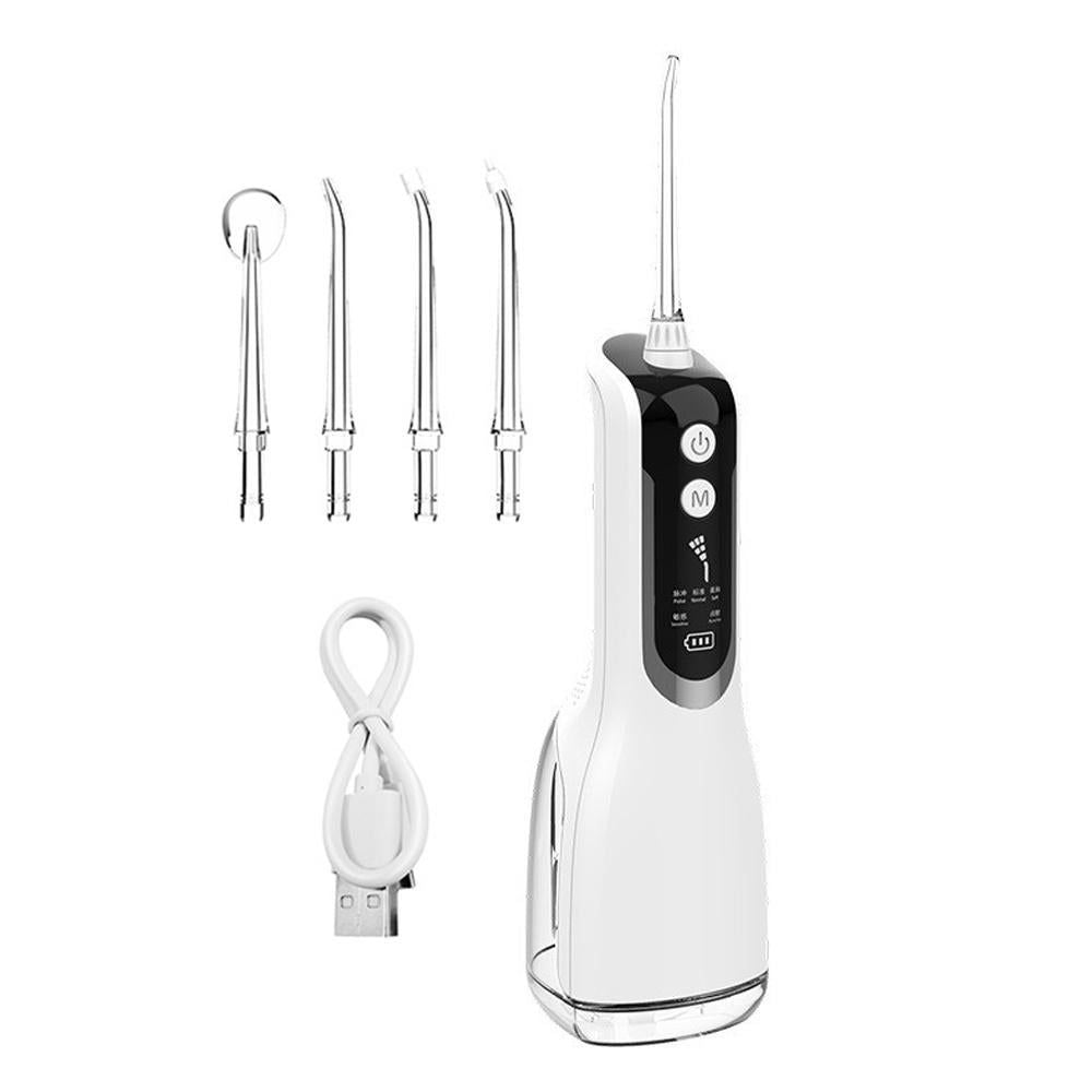Cordless Water Flosser Teeth Cleaner 300ML Dental Flosser with 4 Jet Tips -Black