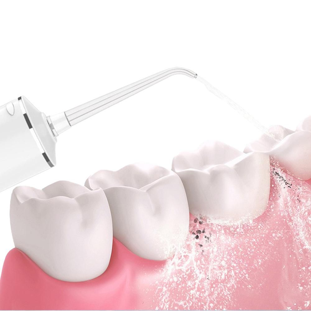 Cordless Water Flosser Teeth Cleaner 300ML Dental Flosser with 4 Jet Tips -White