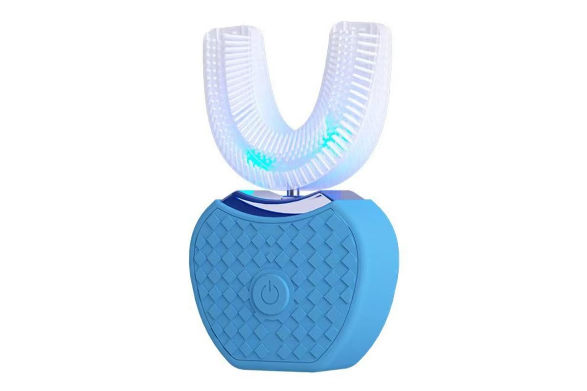 U-Shaped Electric Toothbrush 360-degree Sonic Cleaning Tooth Brush for Adults-blue