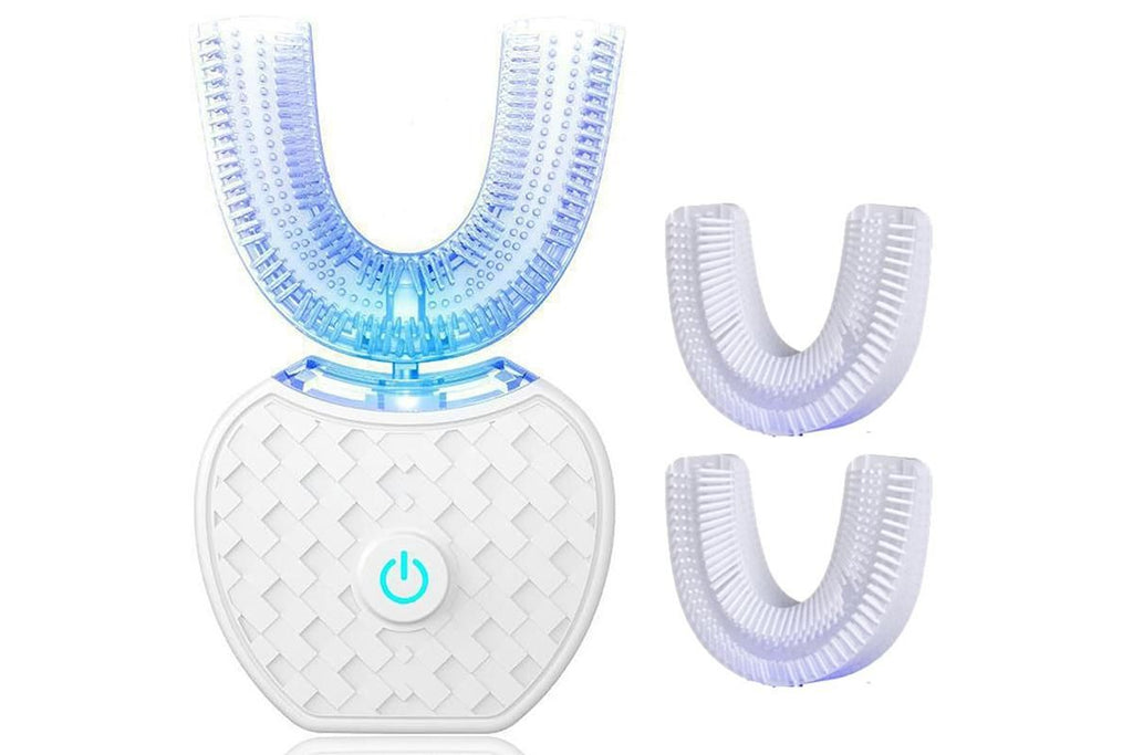 U-Shaped Electric Toothbrush 360-degree Sonic Cleaning Tooth Brush for Adults-white