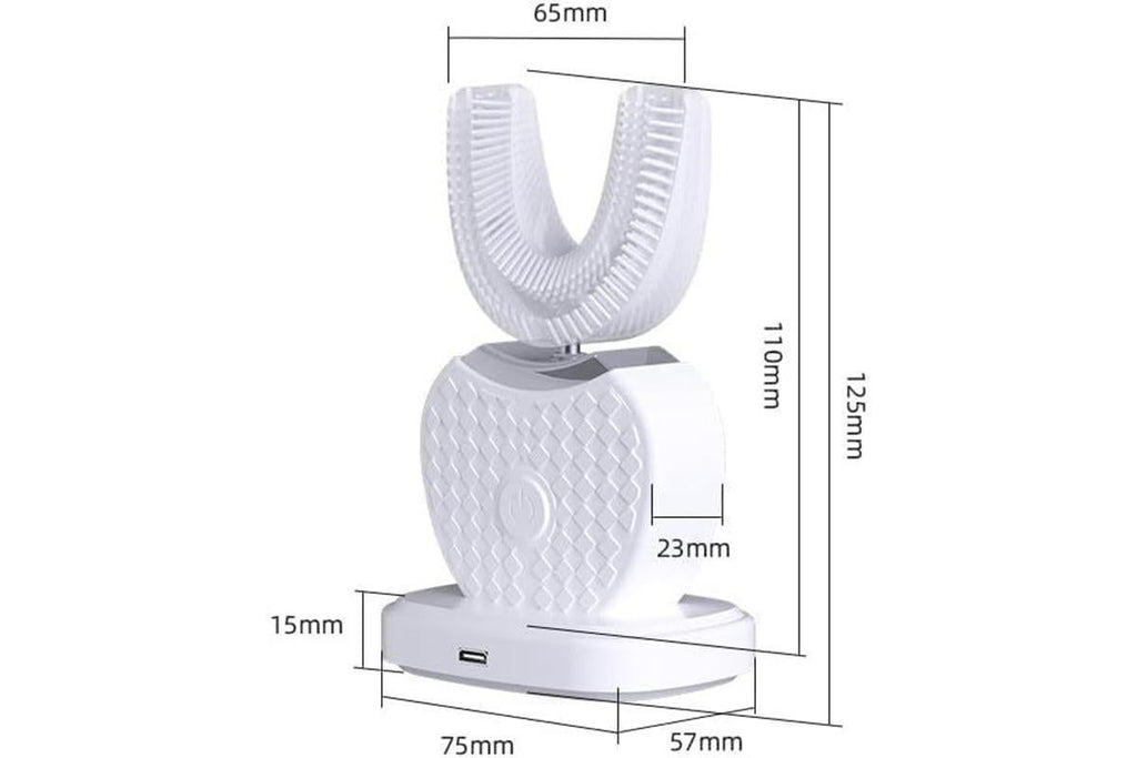 U-Shaped Electric Toothbrush 360-degree Sonic Cleaning Tooth Brush for Adults-white