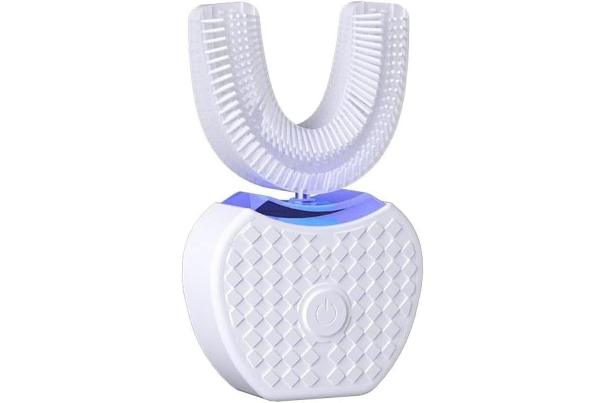 U-Shaped Electric Toothbrush 360-degree Sonic Cleaning Tooth Brush for Adults-white
