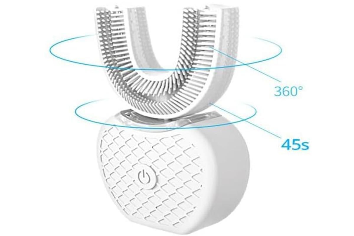 U-Shaped Electric Toothbrush 360-degree Sonic Cleaning Tooth Brush for Adults-white