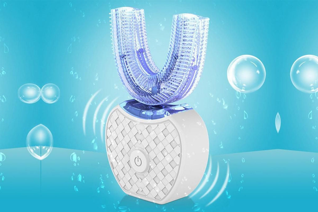 U-Shaped Electric Toothbrush 360-degree Sonic Cleaning Tooth Brush for Adults-white