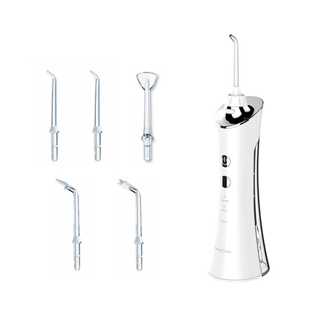 Water Dental Flosser Teeth Cleaner Rechargeable Water-resistant Cordless Water Dental Flosser for Home Travel -Pink