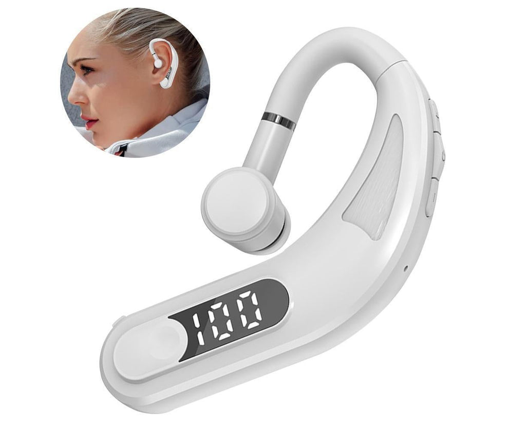 Bluetooth Headset - Single Ear - Noise Canceling Hands-Free Bluetooth 5.2 Waterproof Headphones