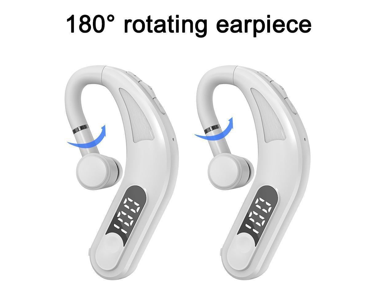 Bluetooth Headset - Single Ear - Noise Canceling Hands-Free Bluetooth 5.2 Waterproof Headphones