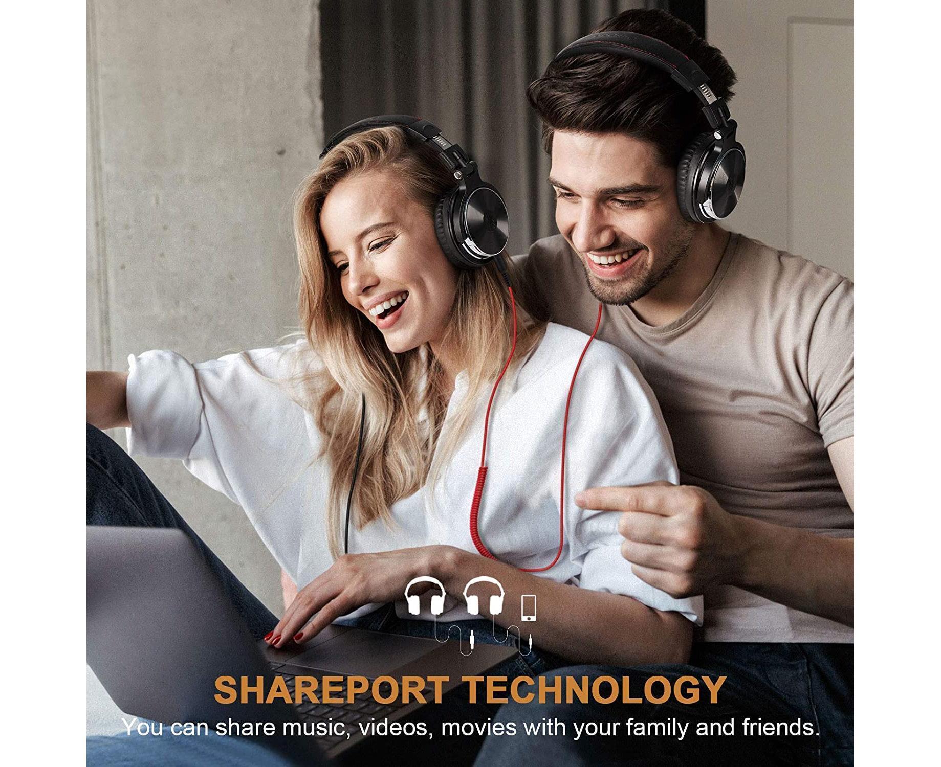 Wired Over Ear Headphones - Studio Monitor - DJ Stereo Headset with 50mm Drivers