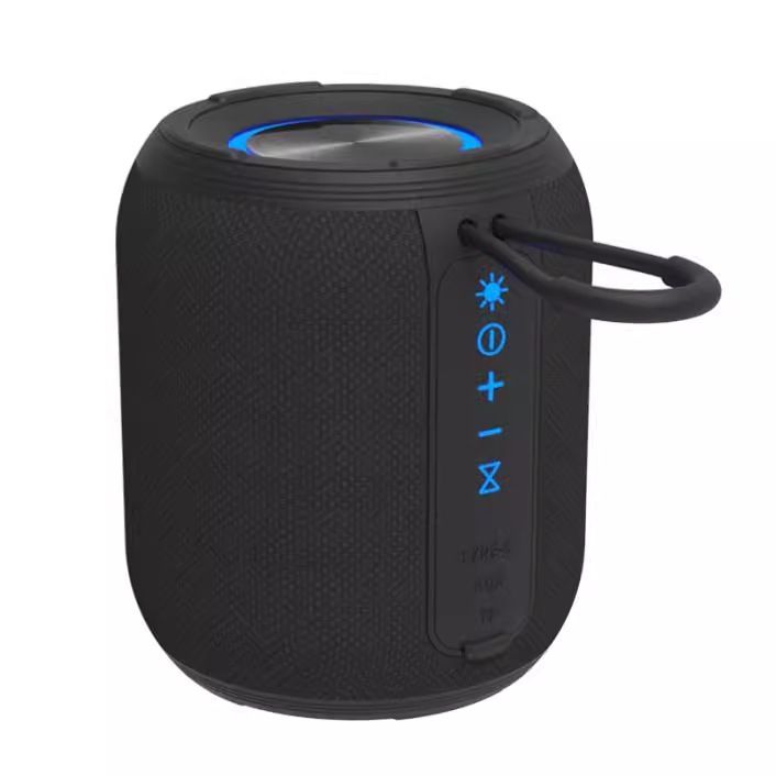 Outdoor Waterproof Portable Bluetooth Speaker, IPX5 Waterproof Subwoofer, 24-Hour Battery Life, RGB Lighting Wireless Speaker, Ideal for Camping and Home Use - Black