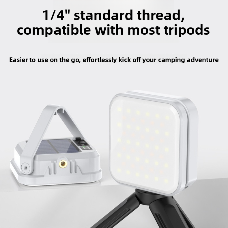 Solar Camping Light, 3-Level Color Temperature Adjustment, Waterproof Long-Lasting Outdoor Emergency Mood Light - White