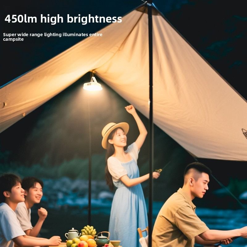 Solar Camping Light, 3-Level Color Temperature Adjustment, Waterproof Long-Lasting Outdoor Emergency Mood Light - White