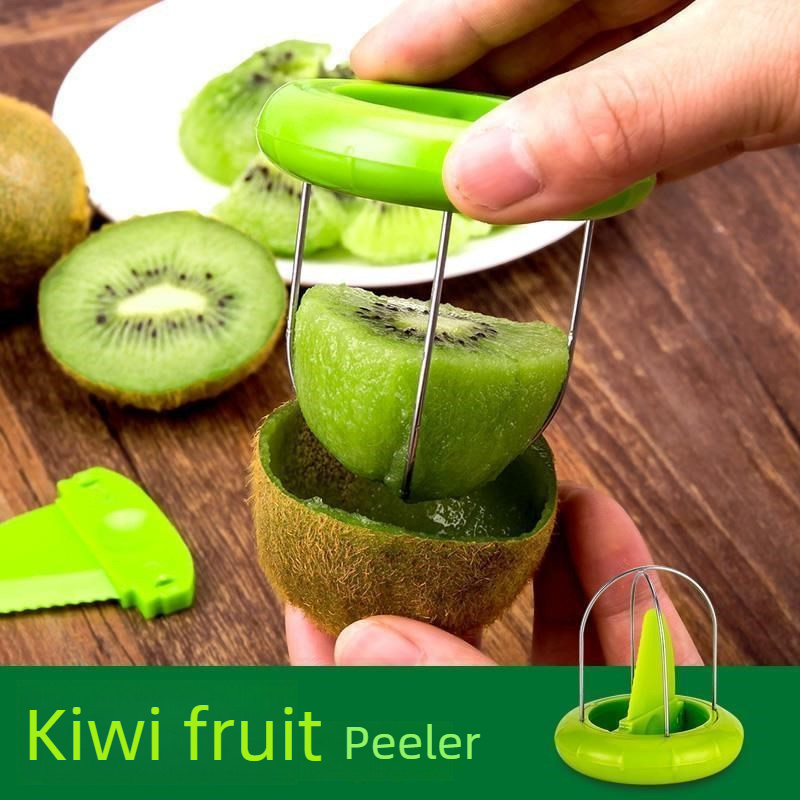 4-Pack - Multi-Function Kiwi Peeler: The Ultimate Home Fruit Peeler and Scooper, Kitchen Tool - Green