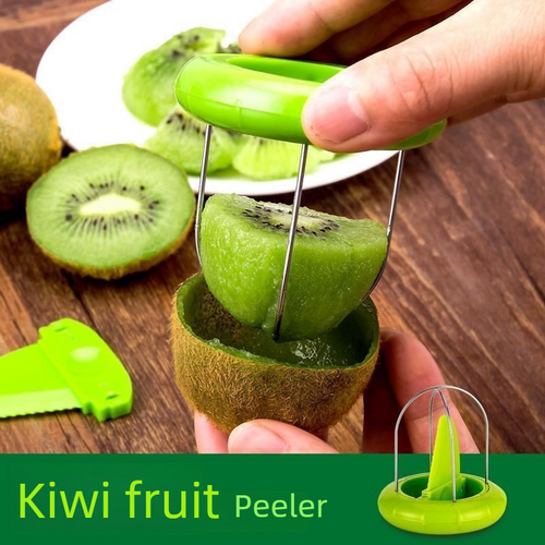 4-Pack - Multi-Function Kiwi Peeler: The Ultimate Home Fruit Peeler and Scooper, Kitchen Tool - Green