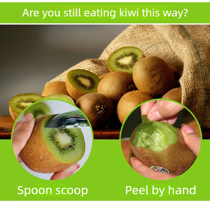 4-Pack - Multi-Function Kiwi Peeler: The Ultimate Home Fruit Peeler and Scooper, Kitchen Tool - Green