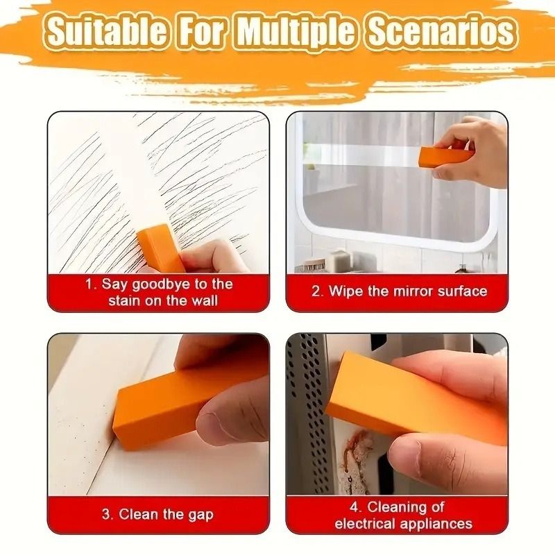 3-Pack - Stainless Steel Rust Cleaning Eraser, Multi-Purpose Stain Remover Block for Kitchen Limescale & Rust - Blue
