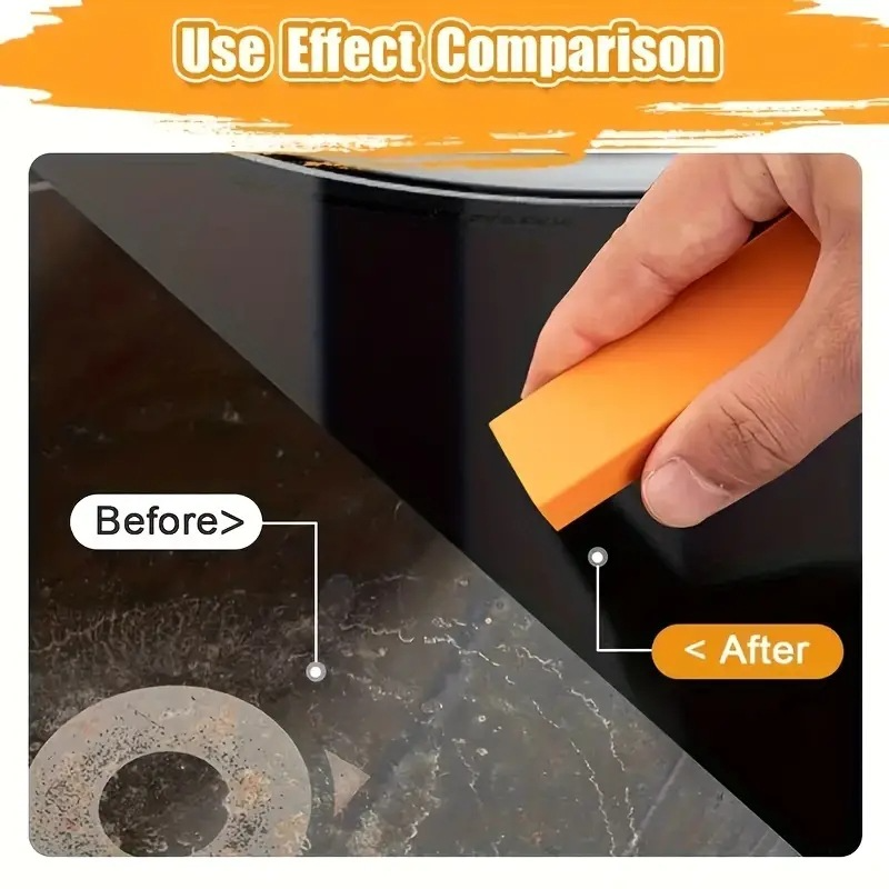 3-Pack - Stainless Steel Rust Cleaning Eraser, Multi-Purpose Stain Remover Block for Kitchen Limescale & Rust - Blue