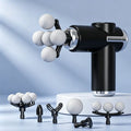 Multi-Head Mini Fascia Gun with 7 Replaceable Massage Heads, Portable Electric Deep Tissue Muscle Massager—Black