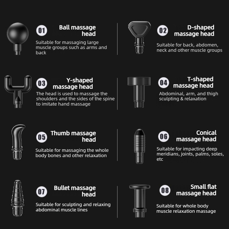 99-Speed Touchscreen Fascia Gun with 8 Massage Heads, Rechargeable Deep Tissue Muscle Massager—Dark Gray