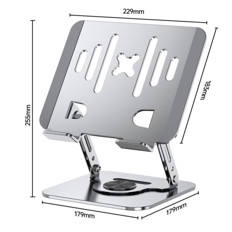 Dual Bar Carbon Steel Laptop Stand, Hollow Cooling, Height-Adjustable, Foldable Riser, Fits Laptops Up to 18 IN—Silver