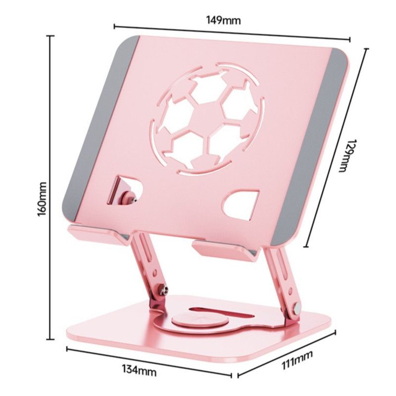 All-Metal Laptop Stand, Football-Shaped Hollow Cooling Dual-Bar Height-Adjustable Riser, Fits Laptops 10–17.3 IN – Silver