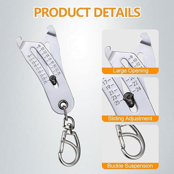 Portable Precise Thread Size Checker Keychain,Bolt Size Finder Keychain,Precise Bolt Sizes Finder Keychains
