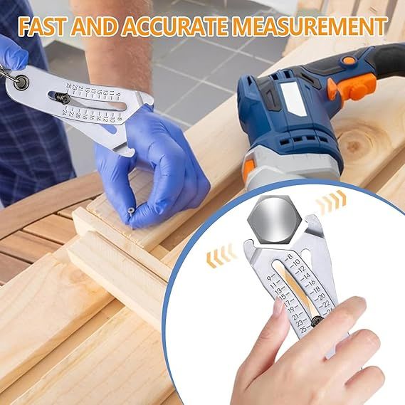 Portable Precise Thread Size Checker Keychain,Bolt Size Finder Keychain,Precise Bolt Sizes Finder Keychains