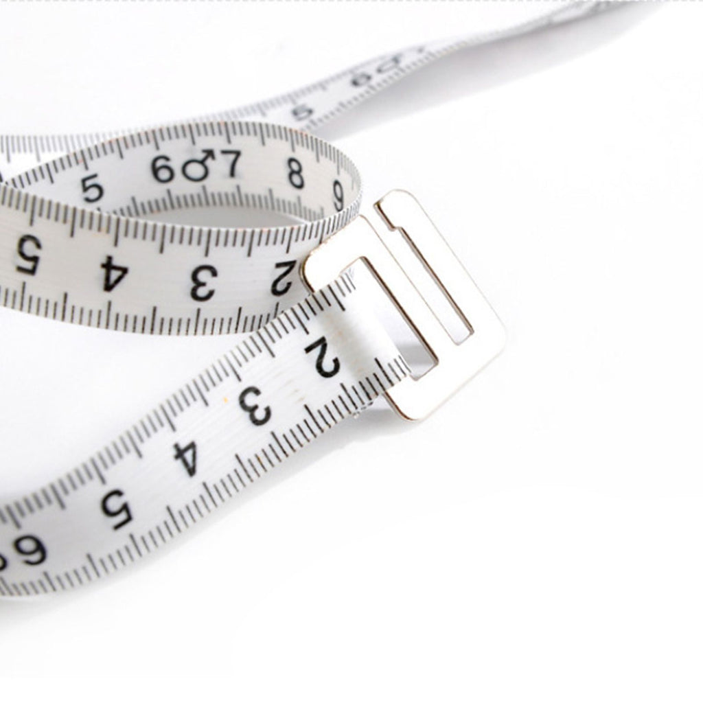 Round BMI Measuring Tape Automatic Retractable Waistline Tape Calculator Portable Health Tape Measures Tools White