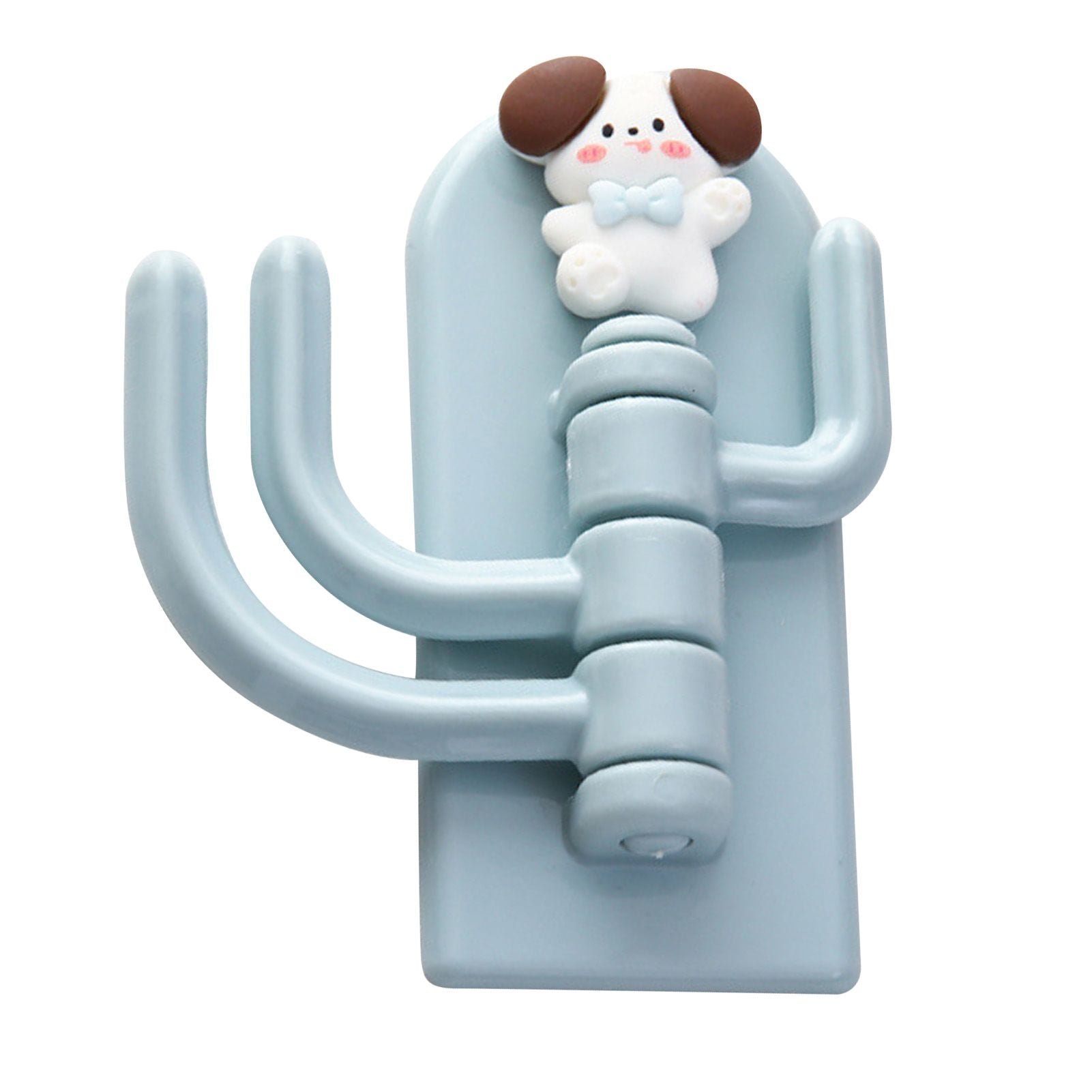 Self Adhesive Hanger Punch Free Rotating 3 Hooks Cute Animal Wall Door Holder for Keys Dog