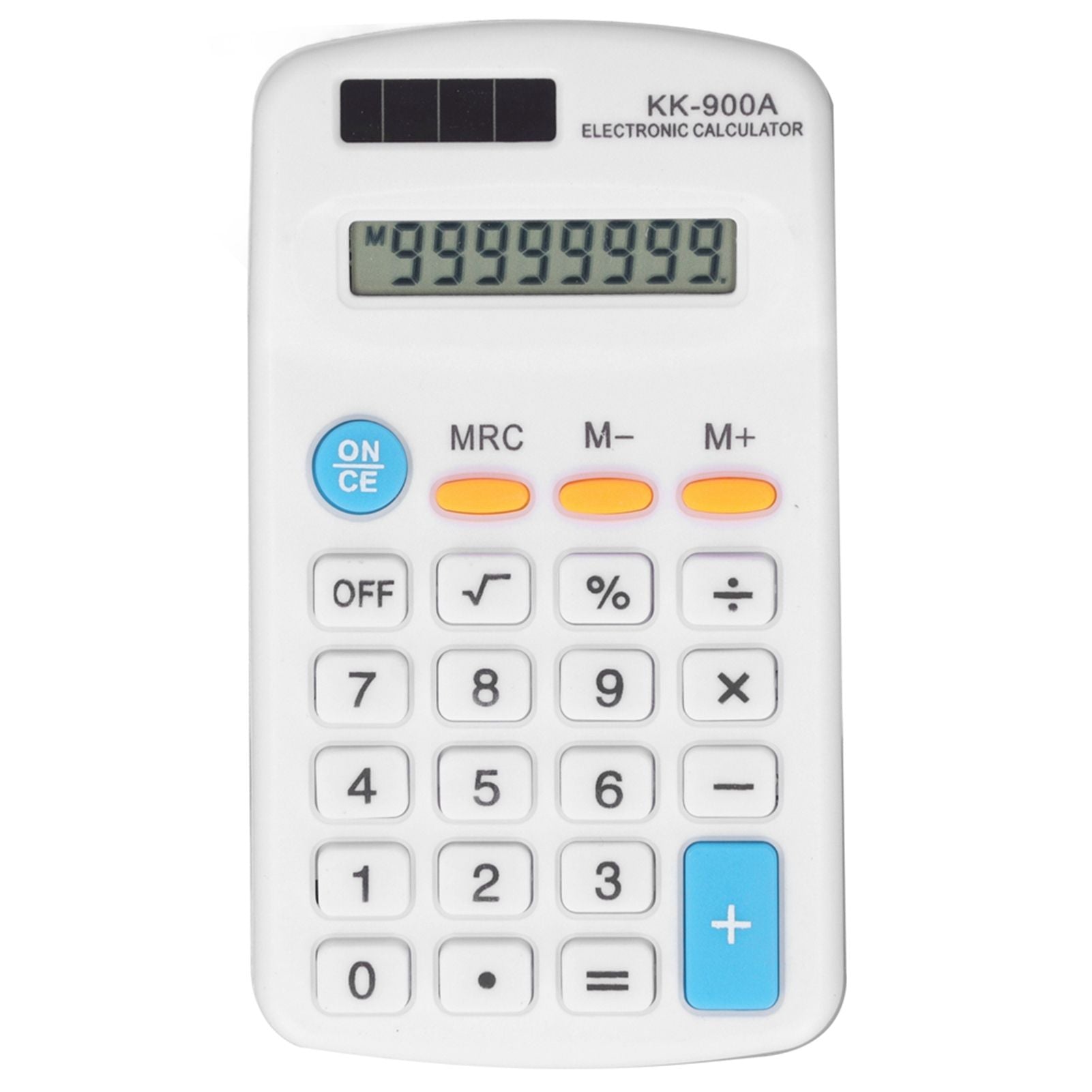 Mini Calculators Handheld 8 Digit with LCD Display Sensitive Button Solar Battery Dual Power for Office School BusinessWhite